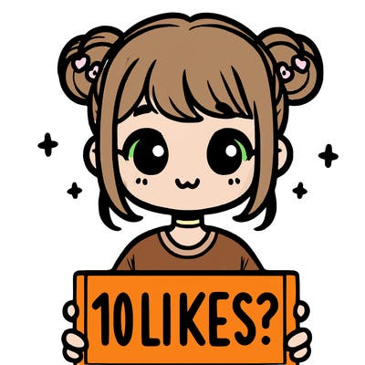 cute girl that is holding a sign that says 10 likes?