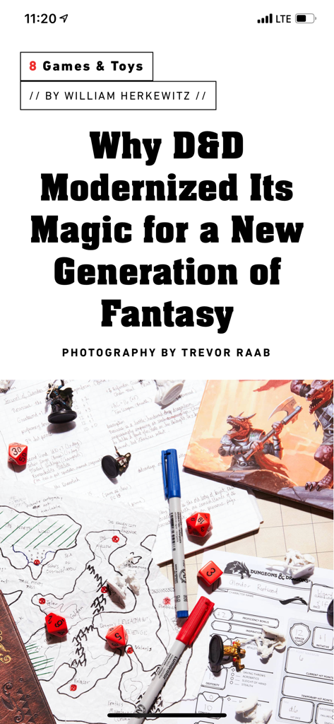 Popular Mechanics Magazine US - Popular Mechanics magazine article about Dungeons and Dragons featuring game dice and maps