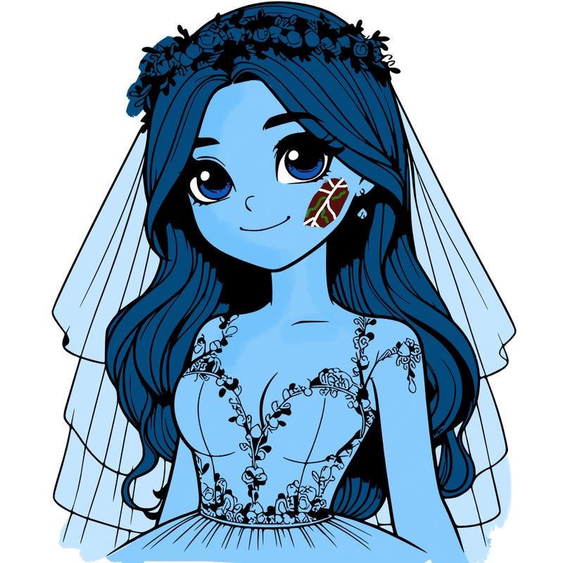 realistic girl in a wedding dress