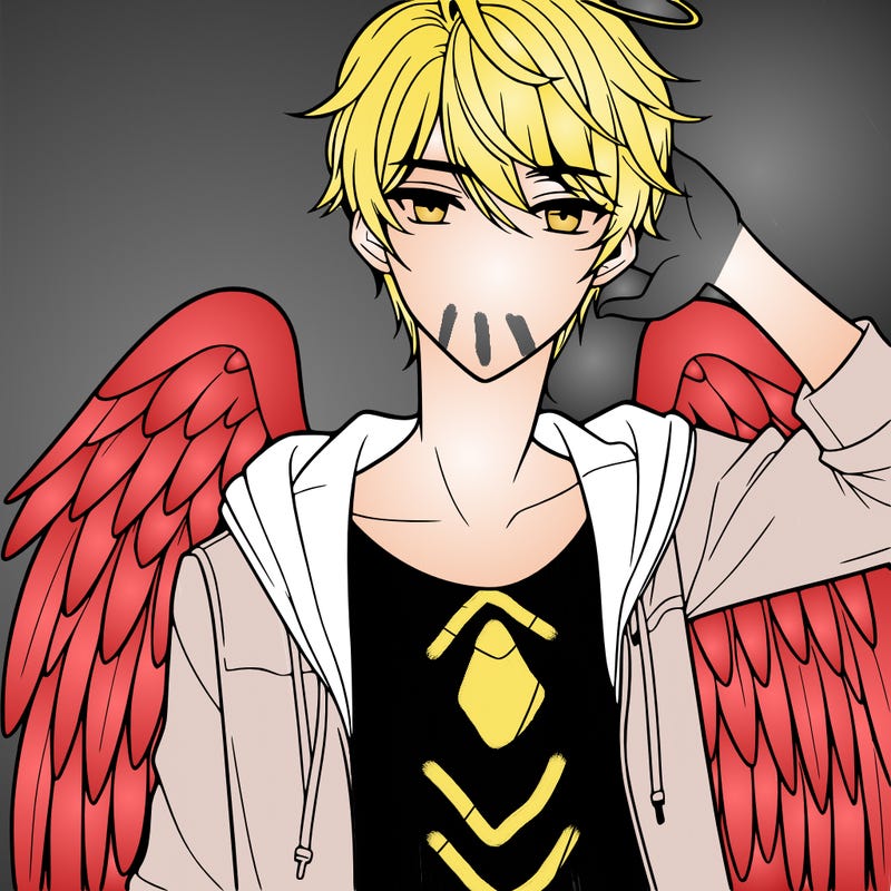 a handsome anime angel boy