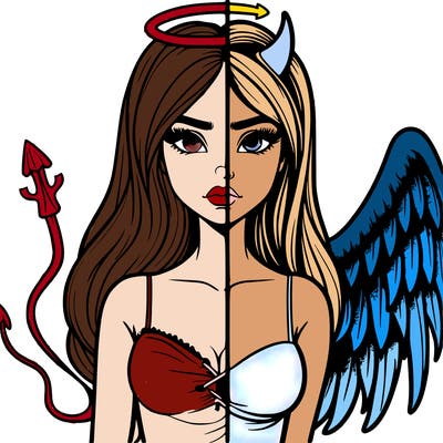 devil vs angel realistic girl