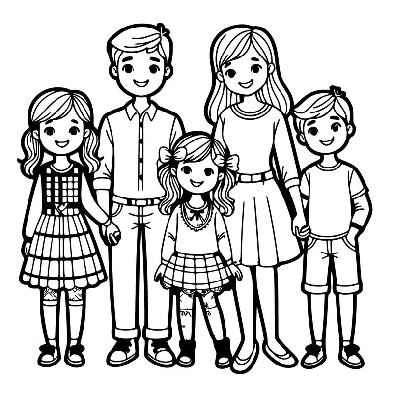 family of five (2 girls 3 boys)