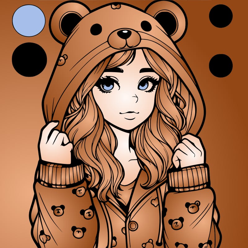 realistic girl in a animal pjs hoodie