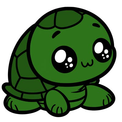 cute little animated turtle