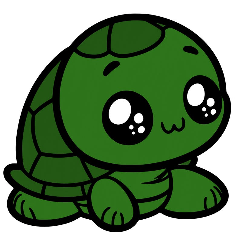 cute little animated turtle