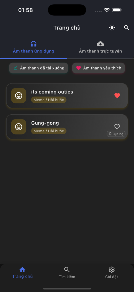 Troll Sounds - Home screen of Troll Sounds app showing funny meme audio clips.