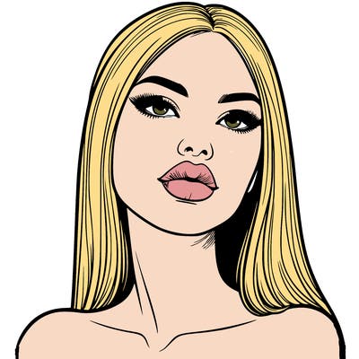 realistic woman with full lips