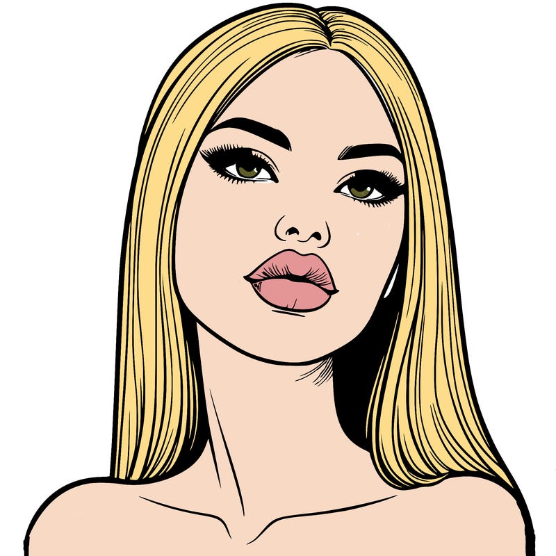 realistic woman with full lips