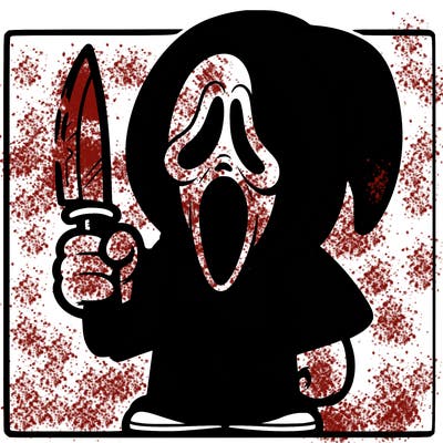 scream ghostface holding a knife