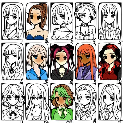 girls that look diffrent anime