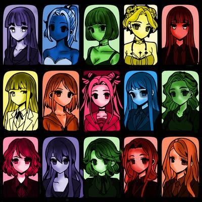 girls that look diffrent anime