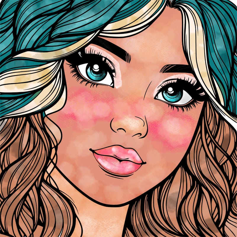 beautiful realistic girl close up to the camera with wavy hair,