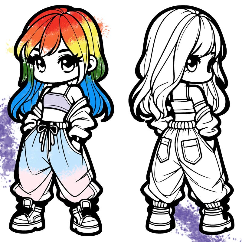 girl in crop top and baggy pants