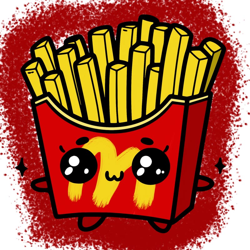 a cute. french fries