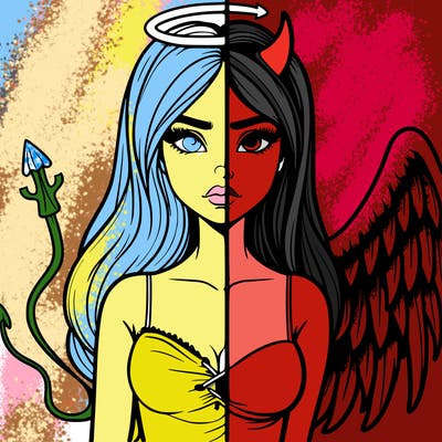 devil vs angel realistic girl