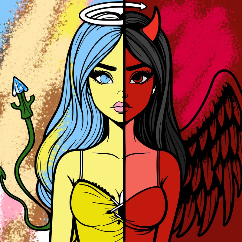 devil vs angel realistic girl