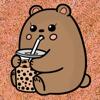 bare drinking boba tea