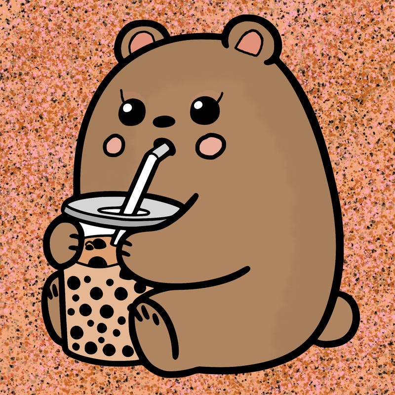bare drinking boba tea