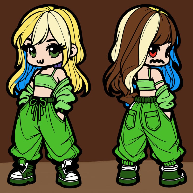 girl in crop top and baggy pants