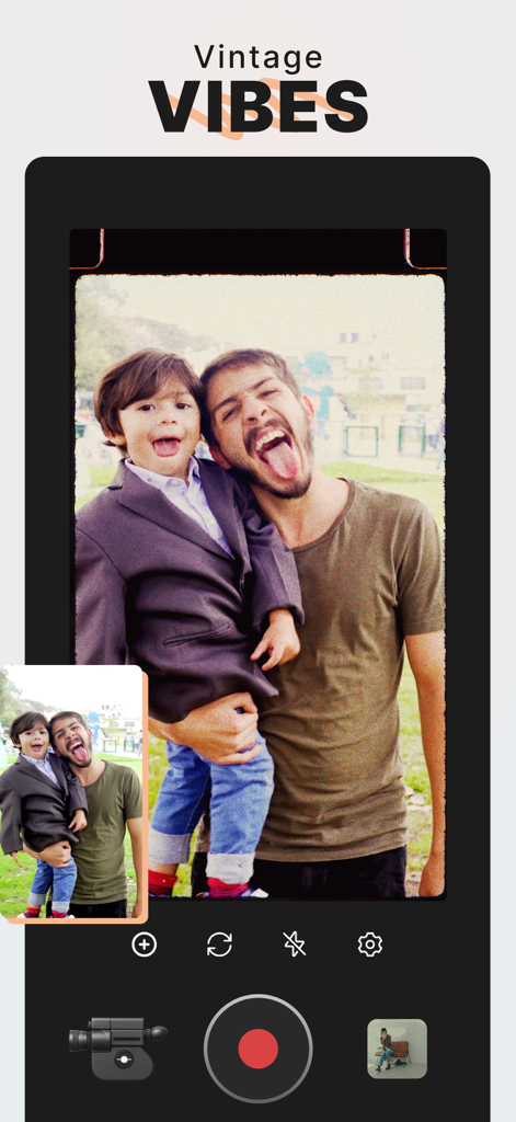 reFilm: Vintage Camera Filters - A comparison of a modern photo versus a vintage film filter effect within the reFilm app interface.