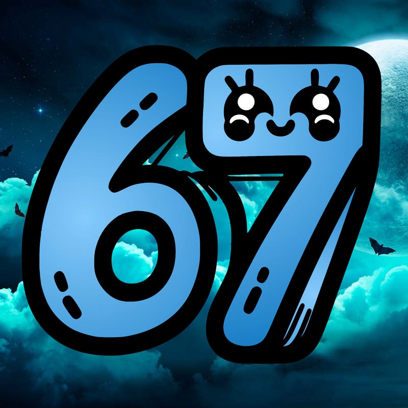the numbers 67