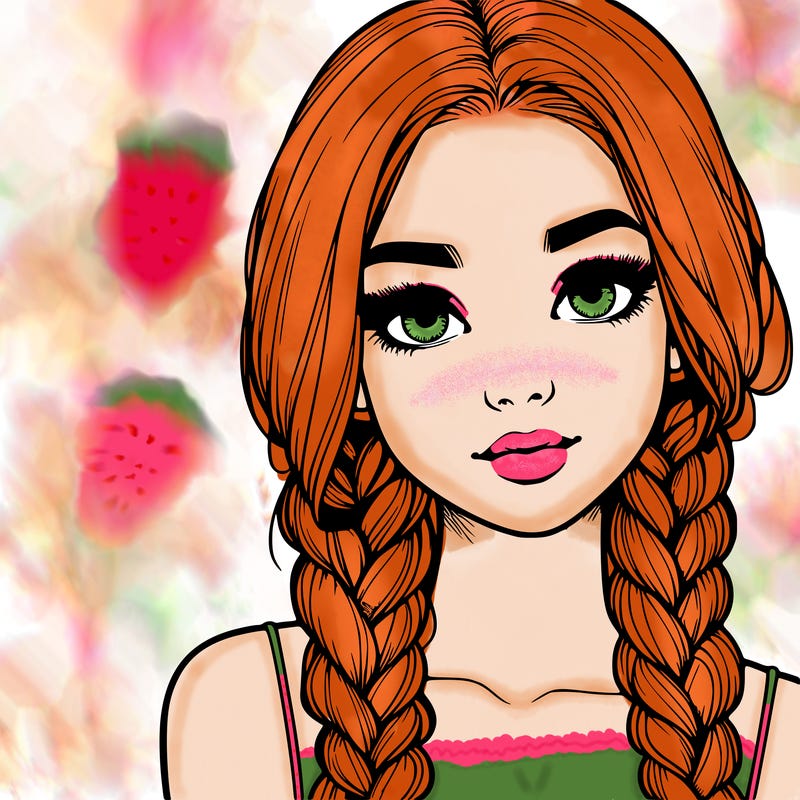 realistic girl with braids