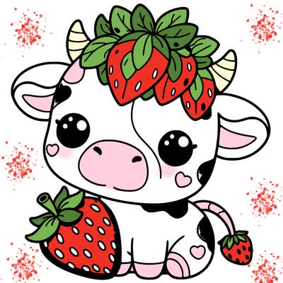 cute strawberry cow