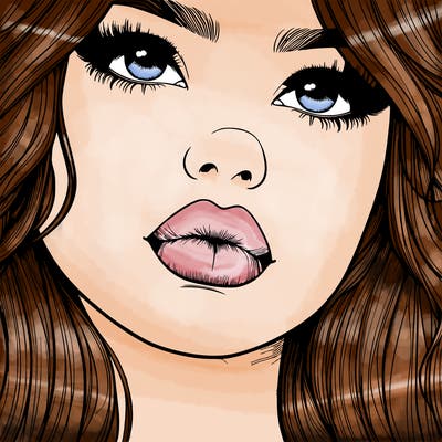 really realistic girl with lips