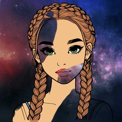 realistic girl with braids