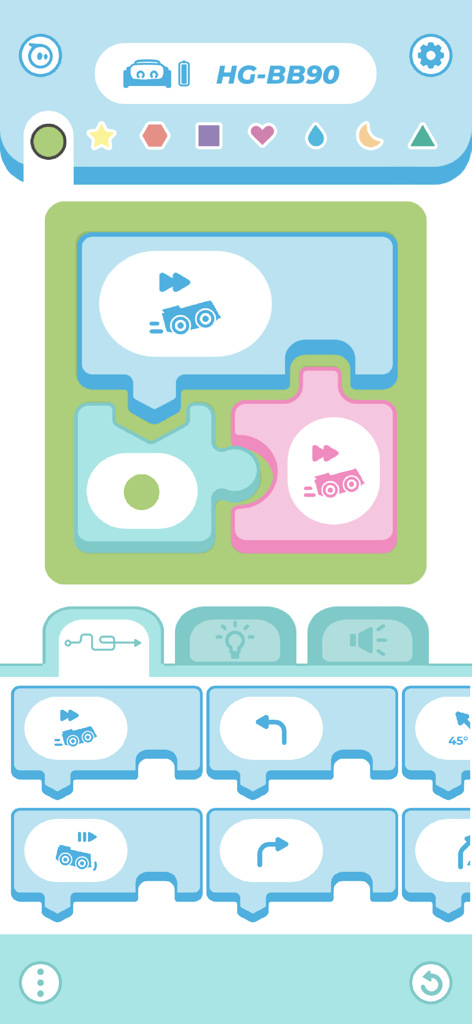 Sphero Edu Jr - Aplicación Sphero Edu Jr que muestra una interfaz visual de programación por bloques para que los niños programen un robot indi