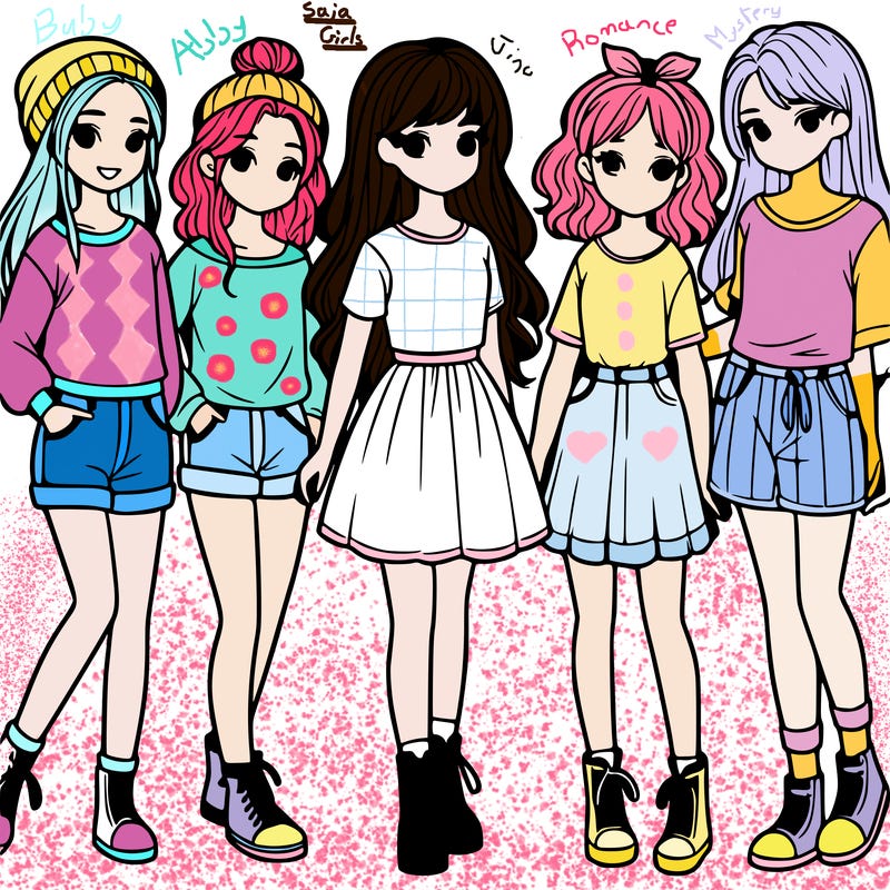 a group of five girls