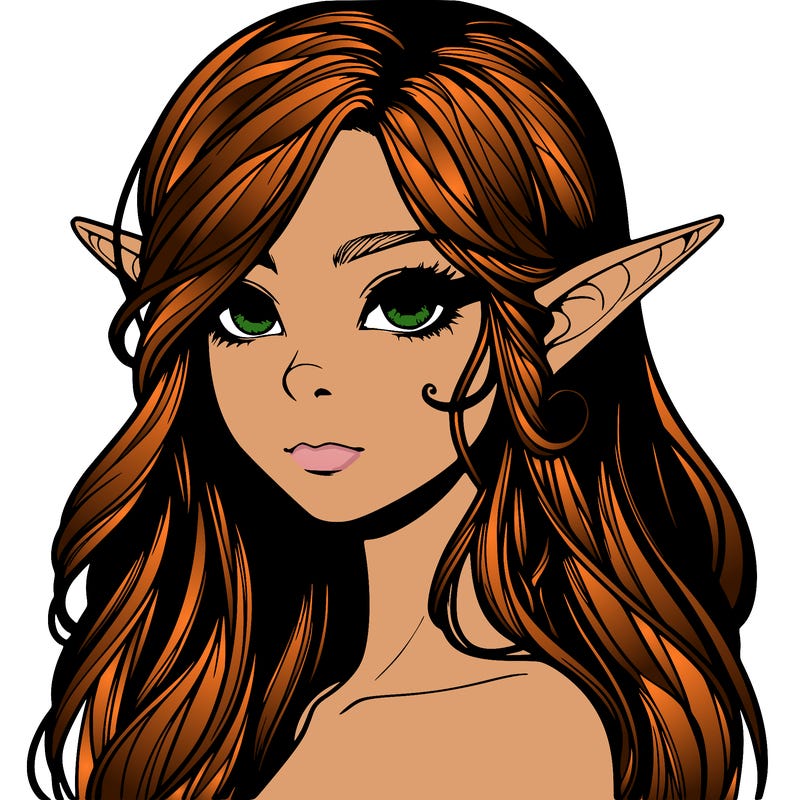 elf girl realistic dark fantasy