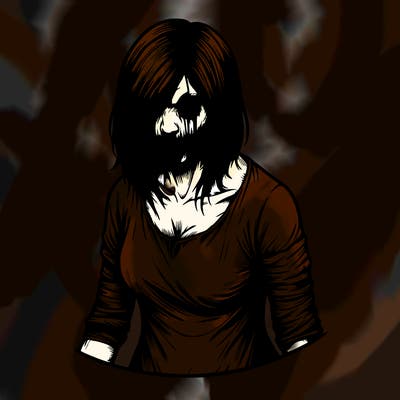 creepy realistic female horror character