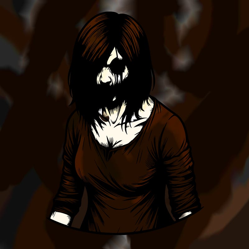 creepy realistic female horror character