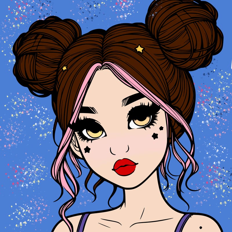 realistic girl with space buns