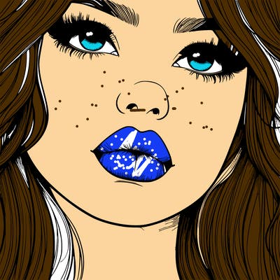 really realistic girl with lips