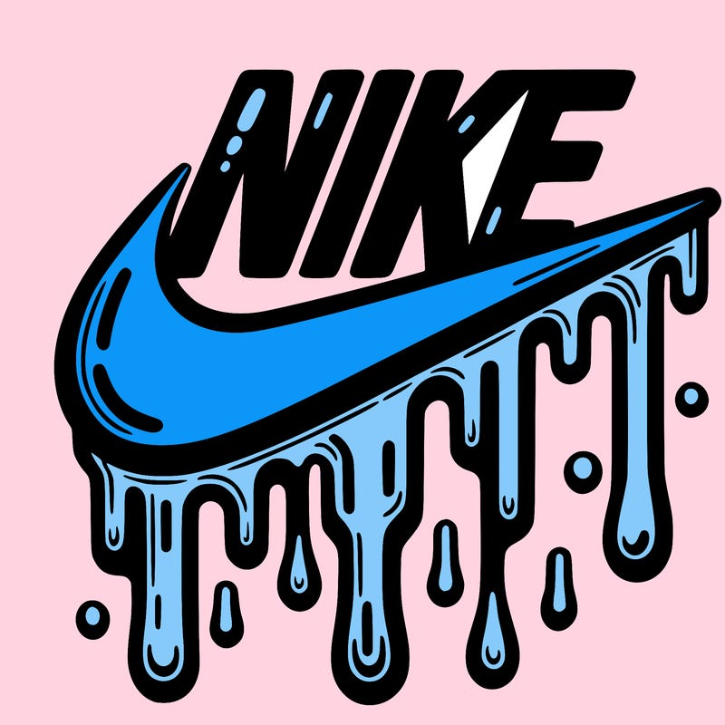 dripping nike logo