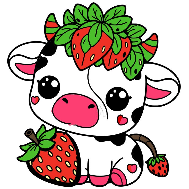 cute strawberry cow