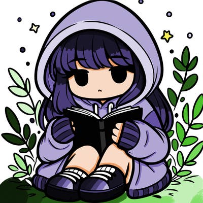 girl in oversized hoodie reading a book