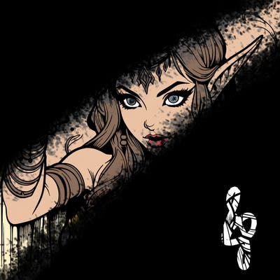 realistic scary beautiful elf sorceress casting spell