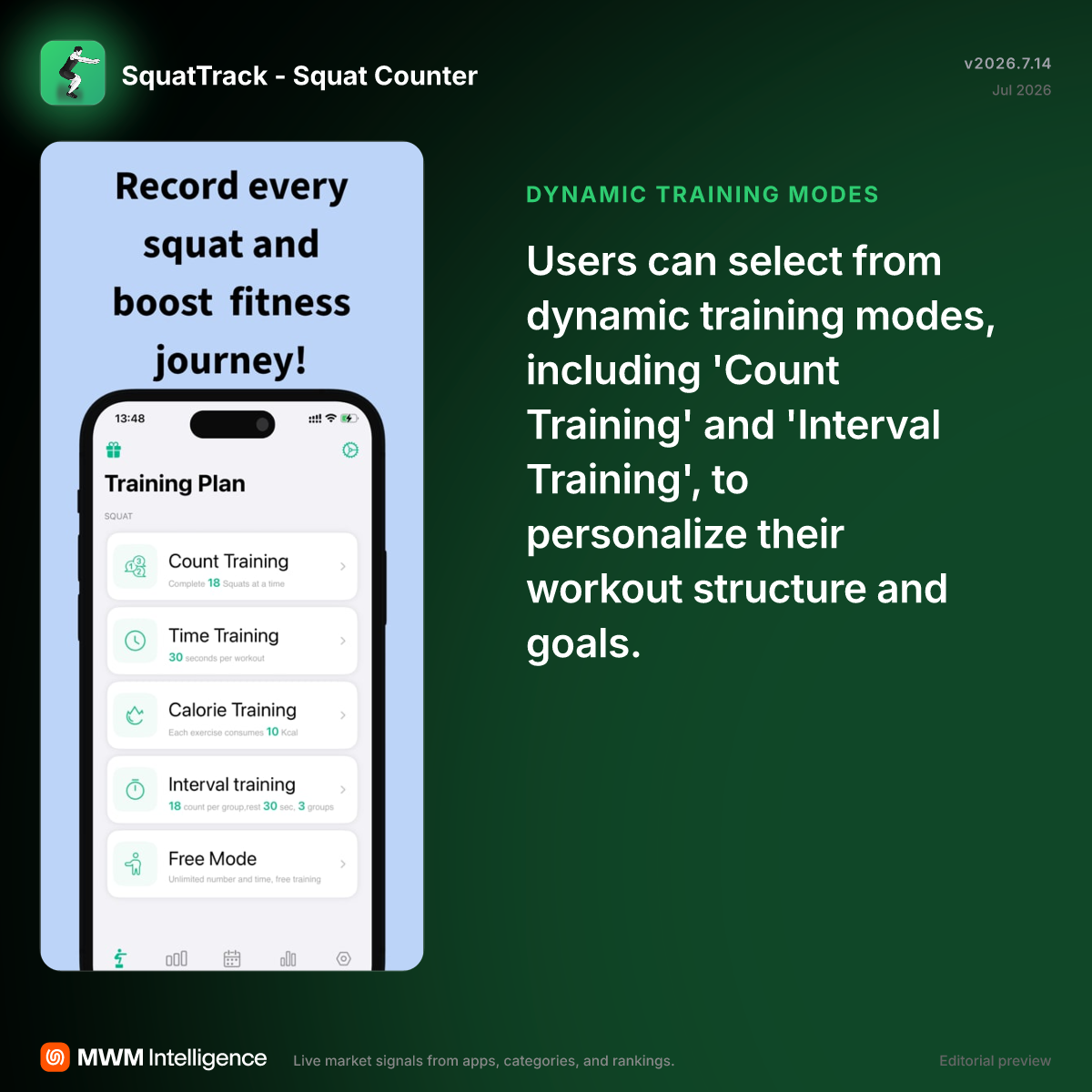 SquatTrack - Squat Counter - Health & Fitness App | MWM
