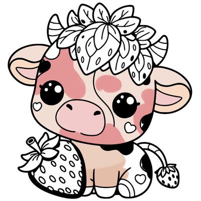 cute strawberry cow