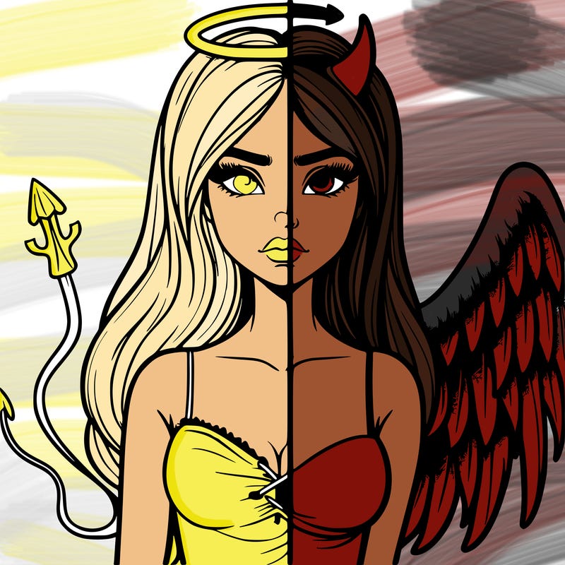 devil vs angel realistic girl