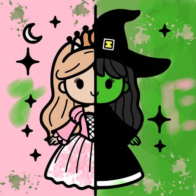 split princess and witch