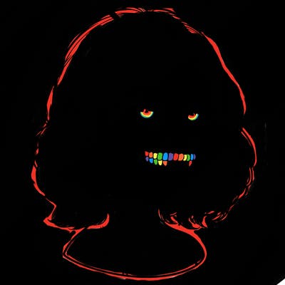 realistic girl with skull