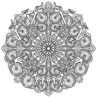 Immerse yourself in the detailed artistry of our Triathlon Bike Mandala coloring page. This unique design beautifully combines the power of cycling with the calming symmetry of a mandala, offering a truly engaging coloring experience.