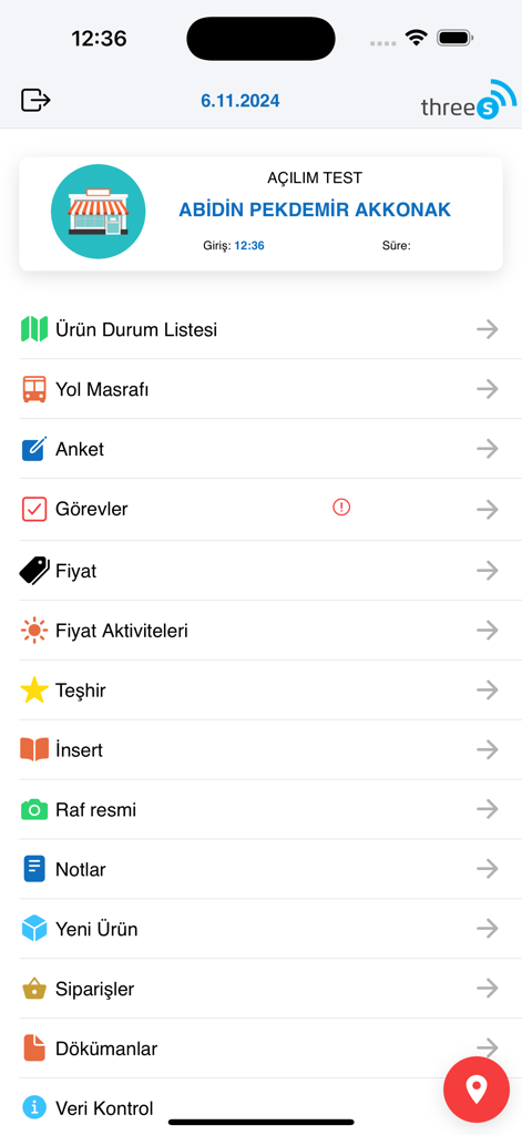 3S Merch Plus - A mobile dashboard of the 3S Merch Plus app showing a list of field merchandising tasks including price tracking shelf photos and product status reports