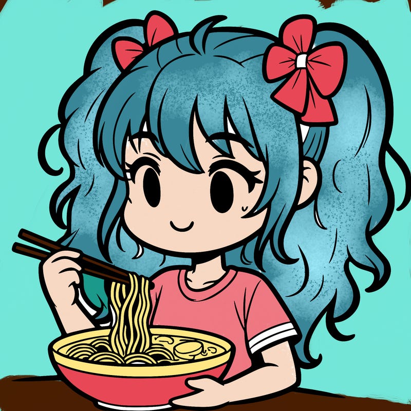 a girl eating ramen