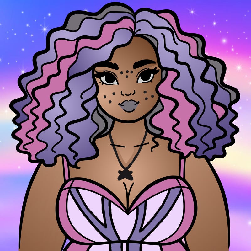 pretty plus sized woman with curly hair