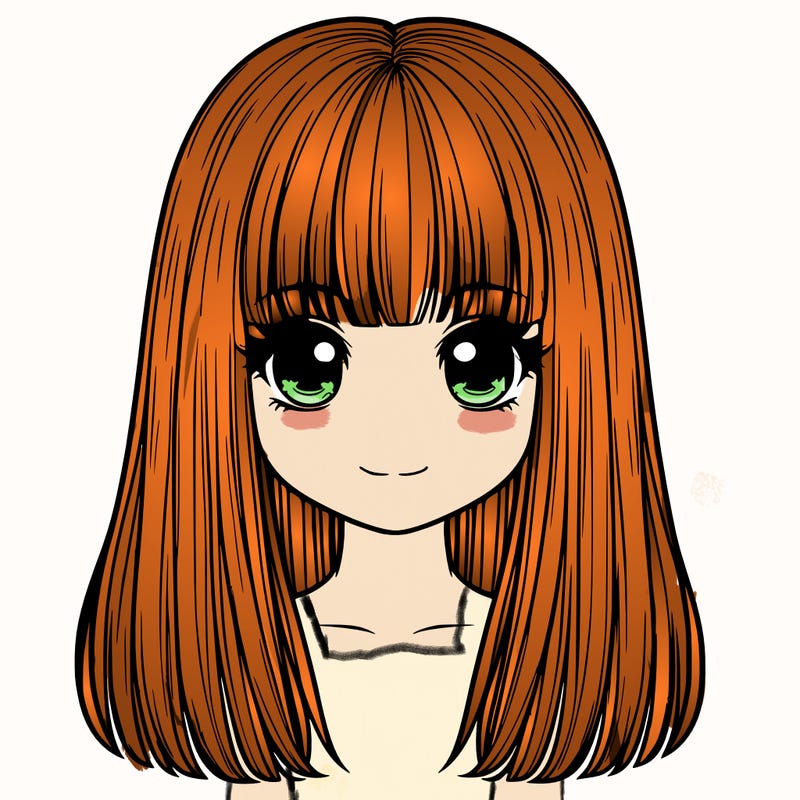 straight hair with bangs realistic